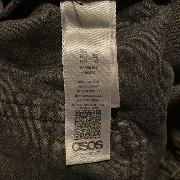 ASOS Black Washed Factory Faded Quality Denim Overalls Size US 0 Size UK 4 - Picture 4 of 5